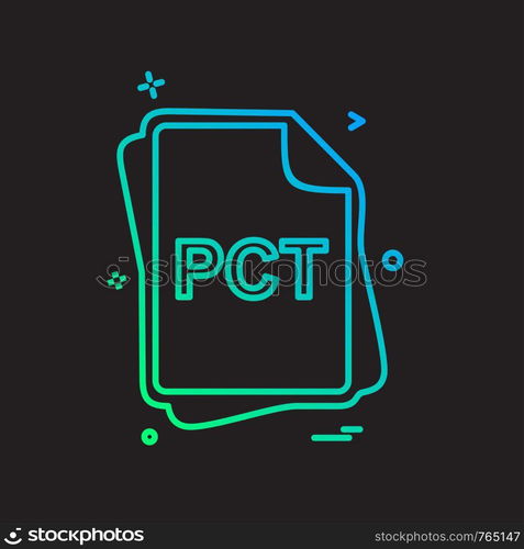 PCT file type icon design vector