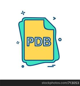 PDB file type icon design vector