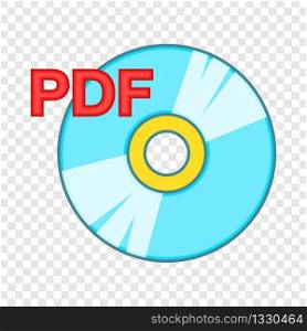 PDF book icon in cartoon style isolated on background for any web design . PDF book icon, cartoon style