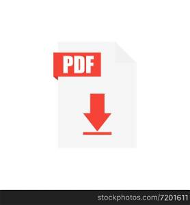 PDF document flat icon. Vector isolated element sign symbol.. PDF document flat icon. Vector isolated element sign