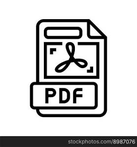 pdf fi≤format document li≠icon vector. pdf fi≤format document sign. isolated contour symbol black illustration. pdf fi≤format document li≠icon vector illustration