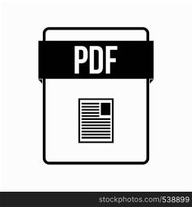 PDF file icon in simple style on a white background. PDF file icon, simple style