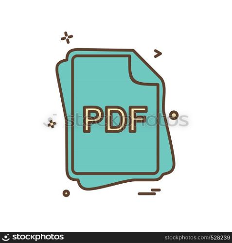 PDF file type icon design vector