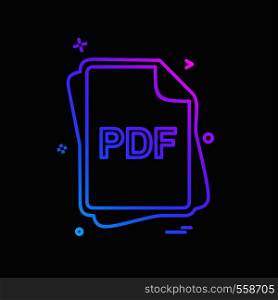 PDF file type icon design vector