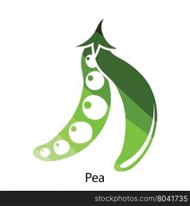 Pea icon. Flat color design. Vector illustration.