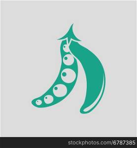 Pea icon. Gray background with green. Vector illustration.