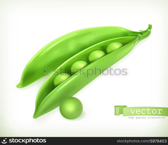 Pea pods, vector illustration