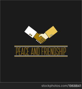 Peace and friendship concept icon thin line for web and mobile, modern minimalistic flat design. Print for t-shirt.