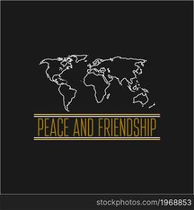 Peace and friendship concept icon thin line for web and mobile, modern minimalistic flat design. Print for t-shirt.