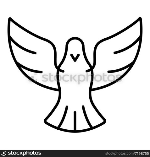 Peace dove icon. Outline peace dove vector icon for web design isolated on white background. Peace dove icon, outline style