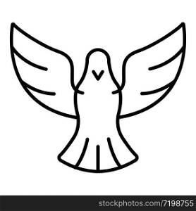 Peace dove icon. Outline peace dove vector icon for web design isolated on white background. Peace dove icon, outline style