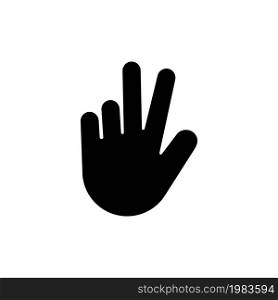 Peace Gesture, Victory Hand. Flat Vector Icon illustration. Simple black symbol on white background. Peace Gesture, Victory Hand sign design template for web and mobile UI element. Peace Gesture, Victory Hand Flat Vector Icon