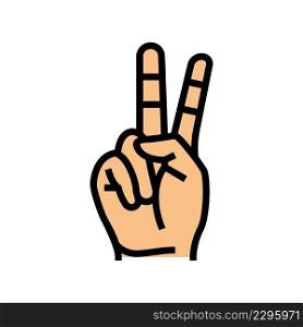 peace hand gesture color icon vector. peace hand gesture sign. isolated symbol illustration. peace hand gesture color icon vector illustration