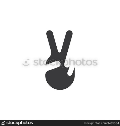peace hand gesture icon vector illustration design template