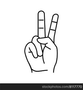 peace hand gesture line icon vector. peace hand gesture sign. isolated contour symbol black illustration. peace hand gesture line icon vector illustration