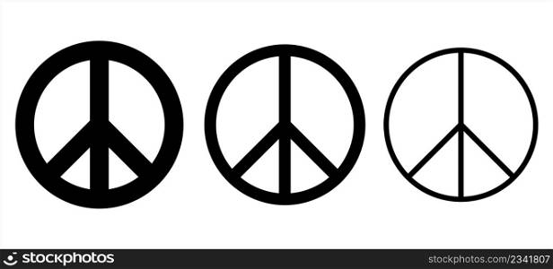 Peace Icon, Peace Sign Vector Art Illustration