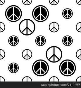 Peace Icon Seamless Pattern Vector Art Illustration