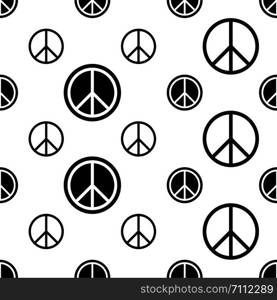 Peace Icon Seamless Pattern Vector Art Illustration