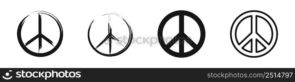 Peace icon set. Peace sign collection on white background. EPS 10.. Peace icon set. Peace sign collection on white background.