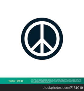 Peace Icon Vector Logo Template Illustration Design EPS 10.