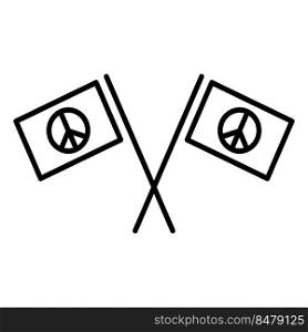 Peace logo design template flat style