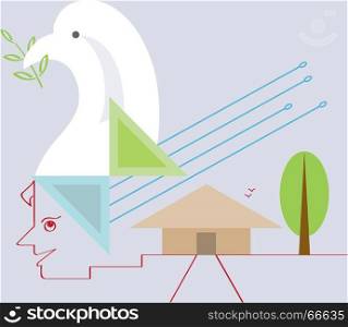 Peace Of Mind Makes World Better Place To Live Vector Art