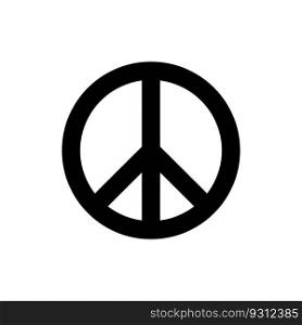Peace symbol. Black on white background. Vector illustration of isolated sign of peace. Pacifistic icon.. Peace symbol. Black on white background. Vector illustration of isolated sign of peace. Pacifistic icon