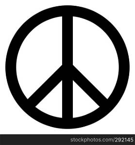 Peace symbol icon - black simple, isolated - vector illustration
