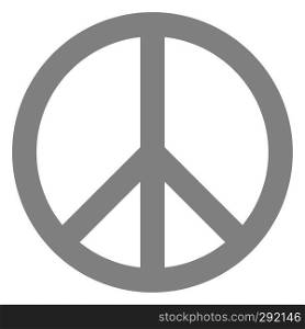 Peace symbol icon - medium gray simple, isolated - vector illustration