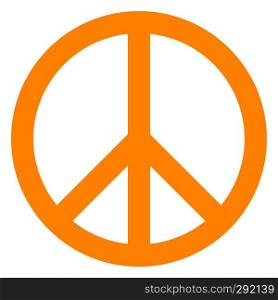 Peace symbol icon - orange simple, isolated - vector illustration