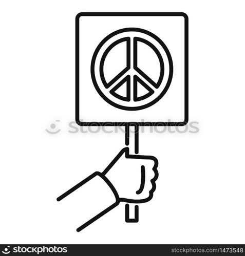 Peace symbol icon. Outline peace symbol vector icon for web design isolated on white background. Peace symbol icon, outline style