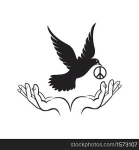 peace symbol icon vector friendship illustration design template