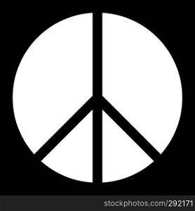 Peace symbol icon - white simple, segmented shapes, isolated - vector illustration