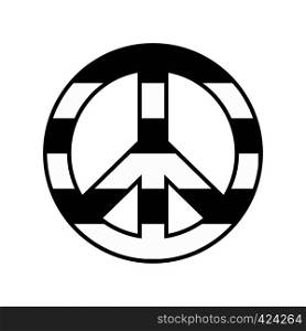 Peace symbol rainbow black simple icon isolated on white background. Peace symbol rainbow icon