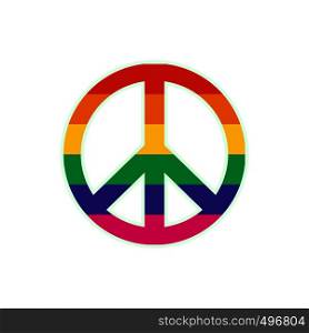 Peace symbol rainbow flat icon isolated on white background. Peace symbol rainbow flat icon