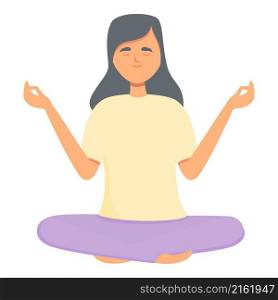 Peace zen icon cartoon vector. Woman relax. Girl person. Peace zen icon cartoon vector. Woman relax