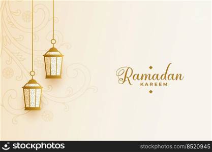 peaceful blessings of ramadan kareem card design