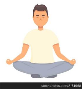 Peaceful meditate icon cartoon vector. Yoga pose. Relax mind. Peaceful meditate icon cartoon vector. Yoga pose