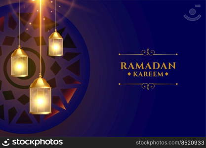 peaceful ramadan kareem islamic eid festival lantern greeting background