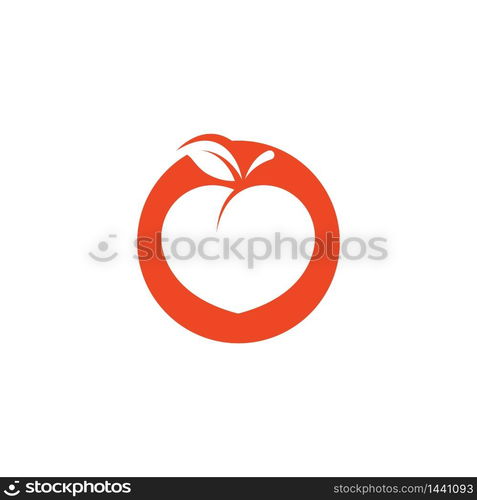 peach fruit icon vector illustrtion design template