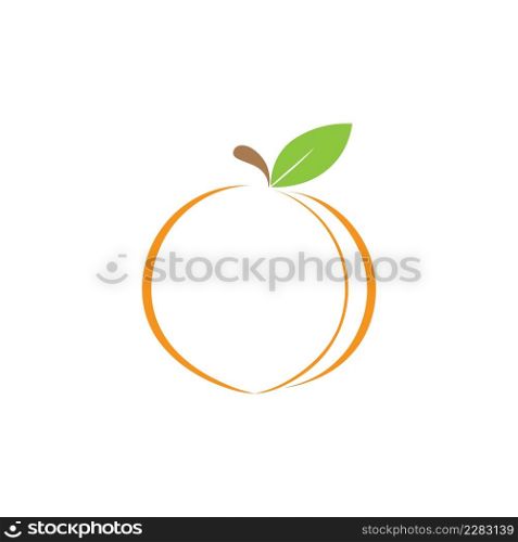 Peach fruit logo vector design