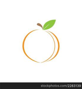 Peach fruit logo vector design