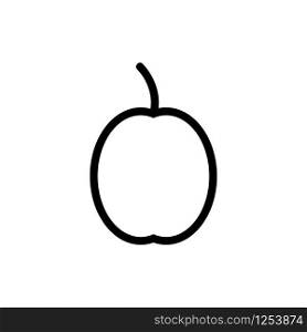 Peach icon vector. Thin line sign. Isolated contour symbol illustration. Peach icon vector. Isolated contour symbol illustration