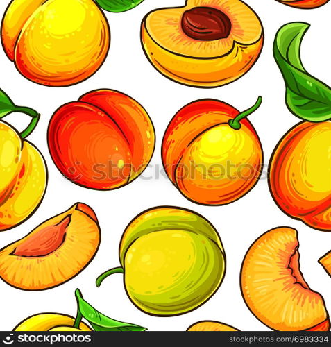 peach vector pattern on white background. peach vector pattern
