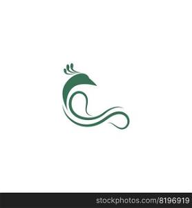 Peacock icon logo design illustration 