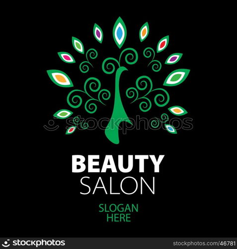 peacock logo for beauty salon. template design logo peacock. Vector illustration of icon