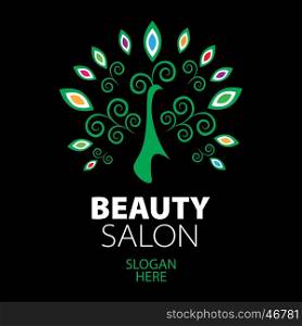 peacock logo for beauty salon. template design logo peacock. Vector illustration of icon