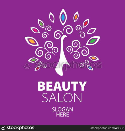 peacock logo for beauty salon. template design logo peacock. Vector illustration of icon