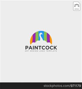 peacock painting rainbow colorfull logo template - vector. peacock painting rainbow colorfull logo template vector icon element