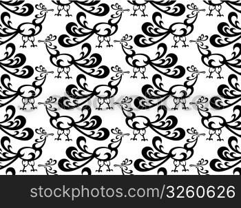 peacocks - seamless wallpaper pattern